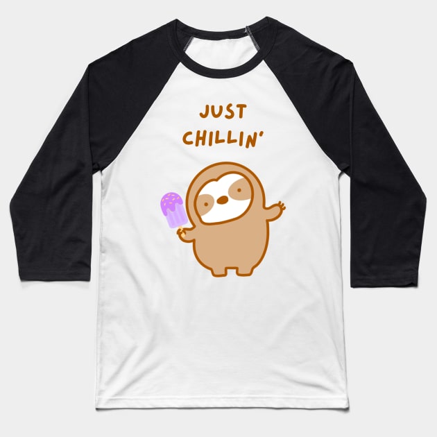 Just Chillin’ Popsicle Sloth Baseball T-Shirt by theslothinme